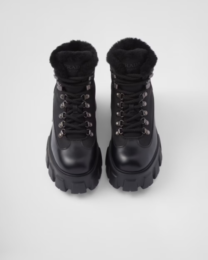 Monolith leather and Re-Nylon booties